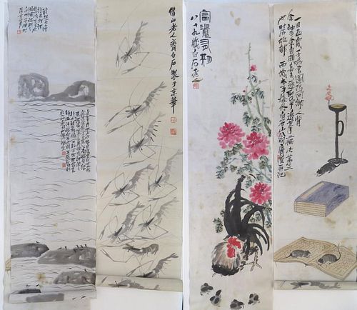 Four Paintings On Rice Paper