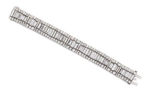 A Platinum and Diamond Bracelet, Circa 1950, 38.90 dwts.
