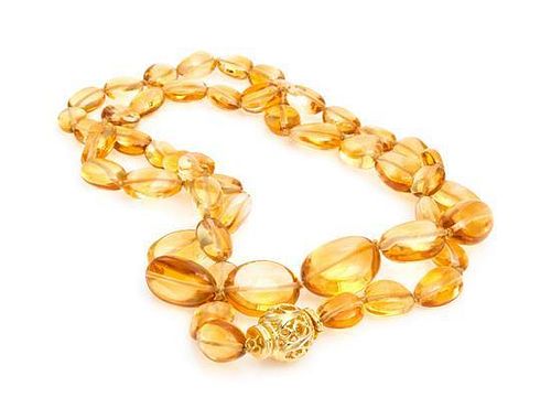An 18 Karat Yellow Gold and Citrine Bead Necklace, Verdura,