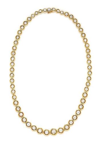 An 18 Karat Yellow Gold and Diamond Riviere Necklace, La Triomphe, 27.30 dwts.