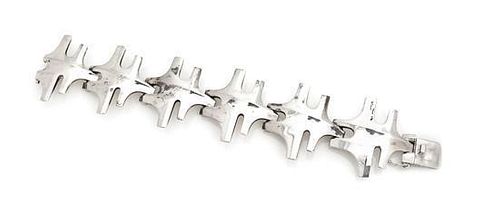 A Modernist Sterling Silver Bracelet, Georg Jensen, 40.00 dwts.