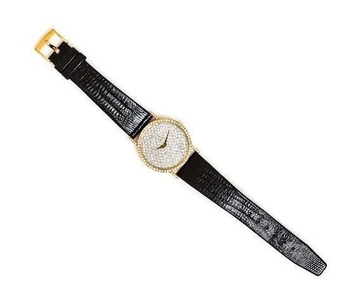 An 18 Karat Yellow Gold and Diamond Wristwatch, Bueche Girod,