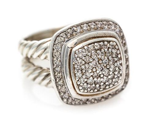 A Sterling Silver and Diamond Albion Ring, David Yurman, 5.80 dwts.