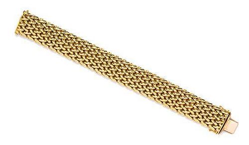 An 18 Karat Yellow Gold Woven Link Bracelet, 50.50 dwts.