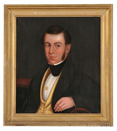American School, 19th Century      Portrait of Thomas Leavitt, of East Hingham and Wolfeboro, New Hampshire.