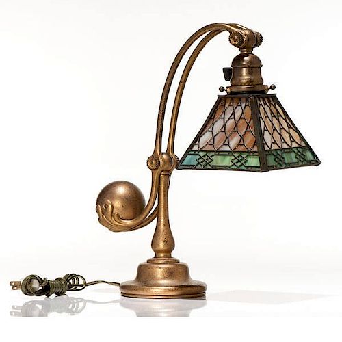 Tiffany Studios Counterbalance Desk Lamp With a Handel Shade 