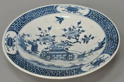 Chinese porcelain deep plate. dia. 11 1/4 in.  