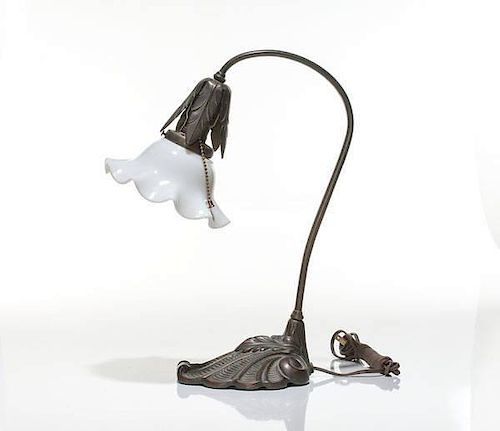 Bronze Art Nouveau Desk Lamp 