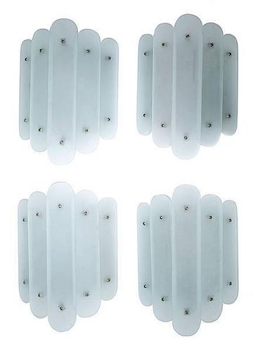 Art Deco Frosted Glass Wall Sconces 