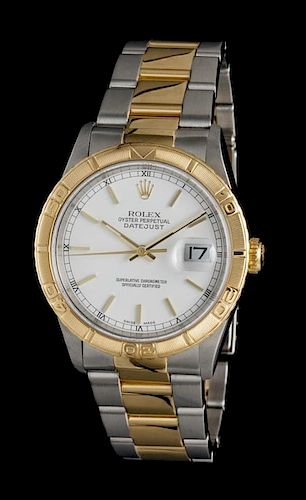 A Stainless Steel and Yellow Gold Ref. 16263 Turn-O-Graph Thunderbird Wristwatch, Rolex, Circa 1998,