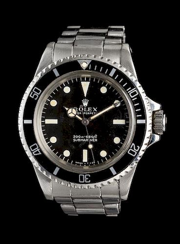 * A Stainless Steel Ref. 5513 Submariner Wristwatch, Rolex, Circa 1968,