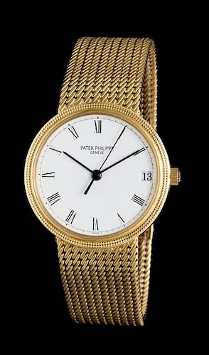 An 18 Karat Yellow Gold Ref. 3802/205 Wristwatch, Patek Philippe,
