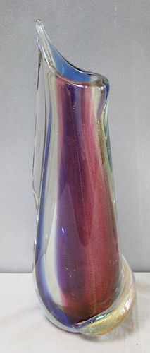 Signed Murano Art Glass Vase.