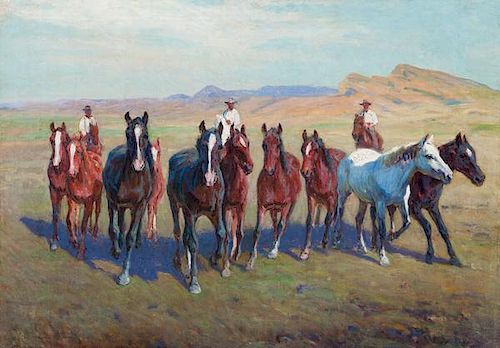 Richard Lorenz (American, 1858-1915) Oil on Canvas 