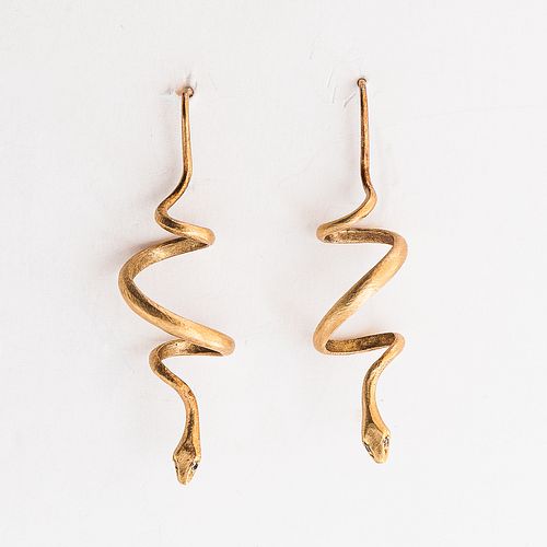 Gabriella Kiss 18kt Gold Spiral Snake Earrings