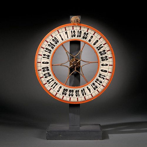 Polychrome Wood and Iron Double-sided Game of Chance