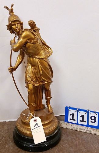 VICT. WHITE METAL STATUE OF DIANA 22"