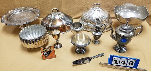 BX SILVERPLATE SERVING PCS. INCL. LG COVERS