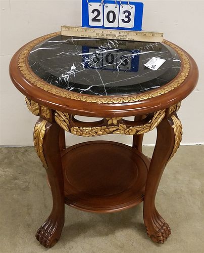 MAHOG 2 TIER MARBLE TOP END STANDS