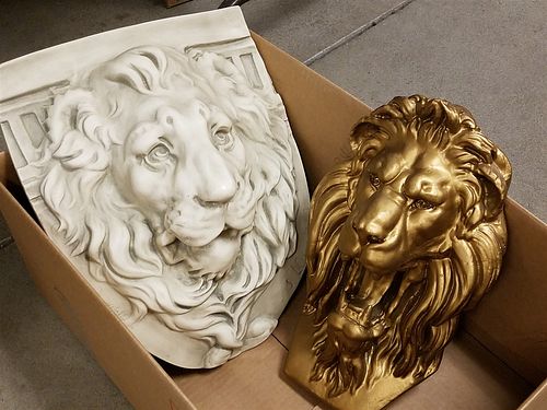 BX 2 LION RESIN PLAQUES 18" X 14 1/2" & 16" X 10" BY COSTUME ARMOUR INC.