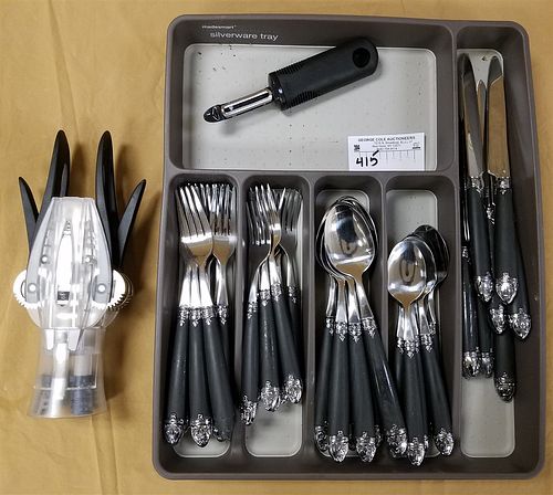 TRAY STAINLESS FLATWARE 38 PC