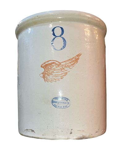 Vintage RED WING Eight Gallon Stoneware Crock 