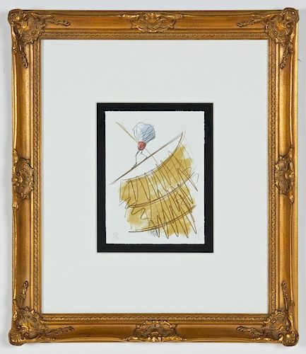 Claes Oldenburg (American, 1929) "Shuttlecock on a high wire, on station of the Hotel Pont-Royal"