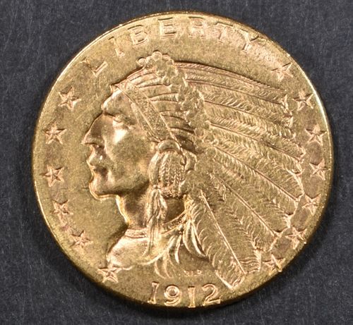 1912 GOLD $2.5 INDIAN  NICE BU