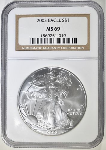 2003 AMERICAN SILVER EAGLE NGC MS 69