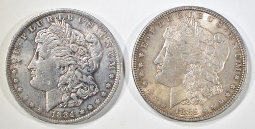 1884-O XF & 1885 AU MORGAN DOLLARS