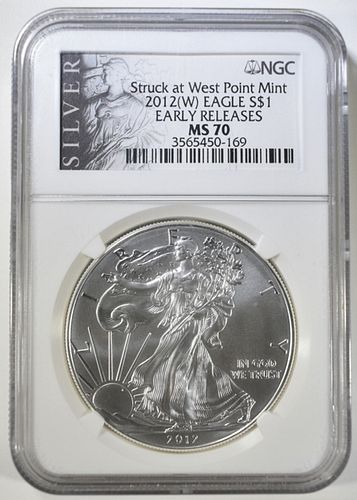2012 (W) AMERICAN SILVER EAGLE ER NGC MS 70