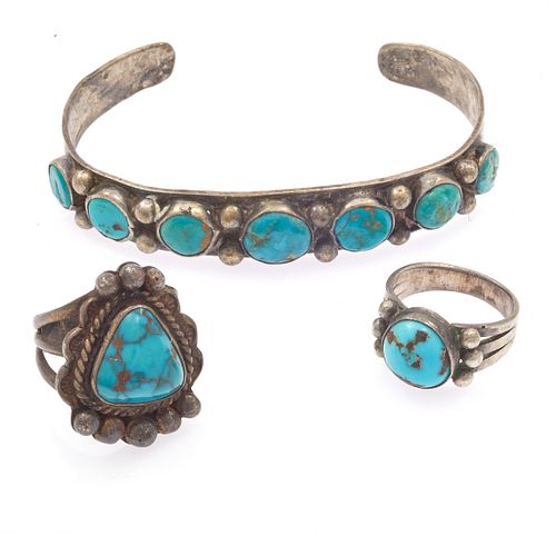 Collection of Navajo Turquoise, Sterling Jewelry