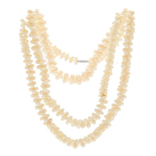 White Coral Bead Necklace