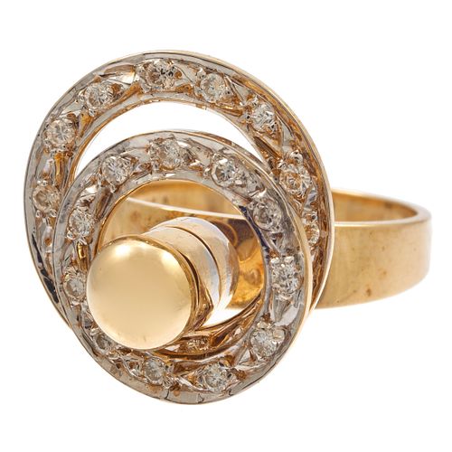 Diamond, 14k Yellow Gold Kinetic Ring