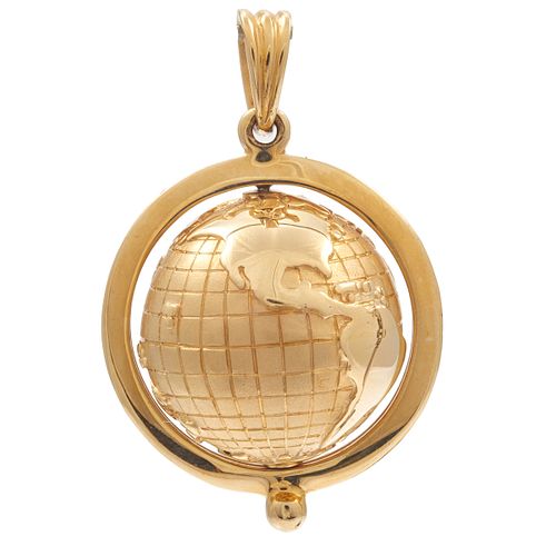 14k Yellow Gold Globe Pendant