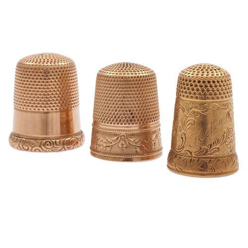 Collection of Three Gold Thimbles