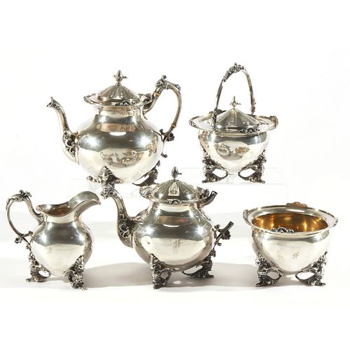 William Vanderslice Coin Silver Tea Set