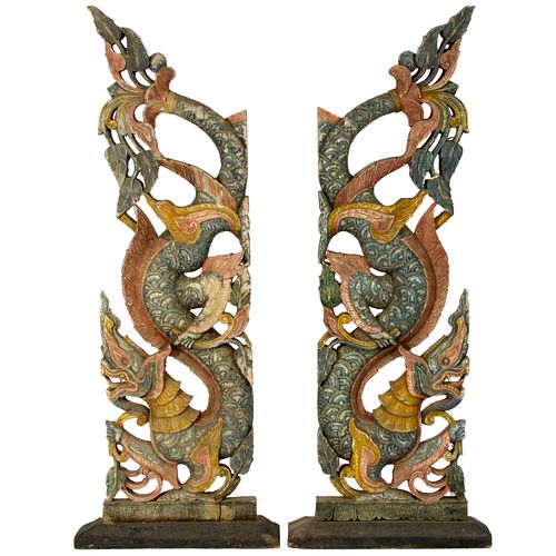 Pair Thai Dragon form Pedestals