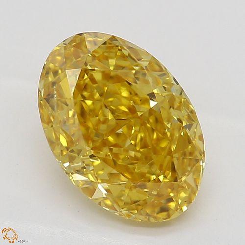 1.03 ct, Natural Fancy Intense Orange Yellow Even Color, SI1, Oval cut Diamond (GIA Graded), Appraised Value: $49,800 