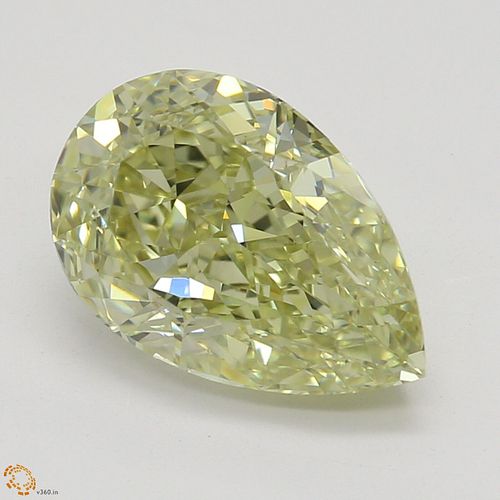 1.70 ct, Natural Fancy Greenish Yellow Even Color, VVS2, Pear cut Diamond (GIA Graded), Appraised Value: $34,700 