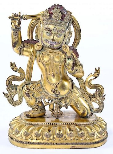 Fine Antique Chinese Gold Gilt Bronze Buddha