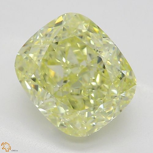 1.50 ct, Natural Fancy Light Yellow Even Color, VVS1, Cushion cut Diamond (GIA Graded), Appraised Value: $18,100 