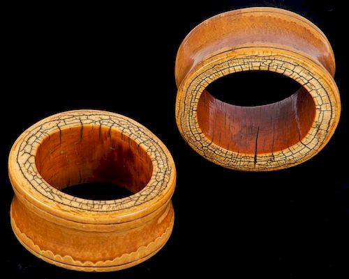 Pair of Antique Konyak Naga Ivory Armlets