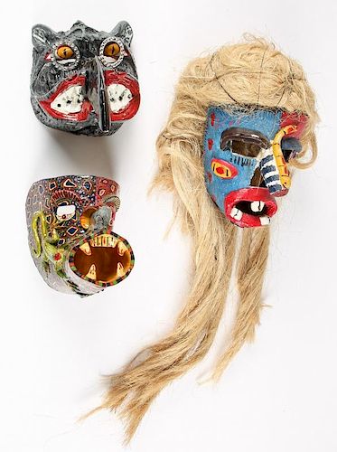 3 Vintage Mexican Masks