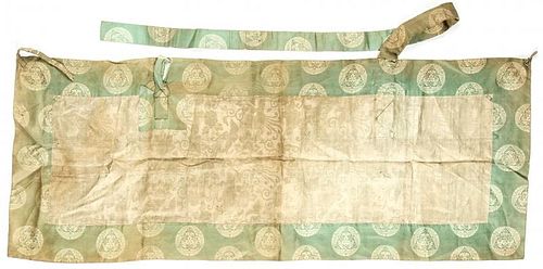 Antique Japanese Silk Brocade Kesa: 56" x 22"
