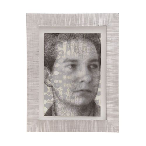 Rulfo, Pablo. Retrato de Octavio Paz. Obra impresa con pigmentos permanentes sobre papel algodón OpticaOne, técnica mixta.