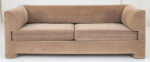 Beige Chenille Upholstered Modern Sofa