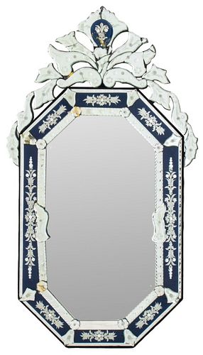 Venetian Glass Blue & White Mirror
