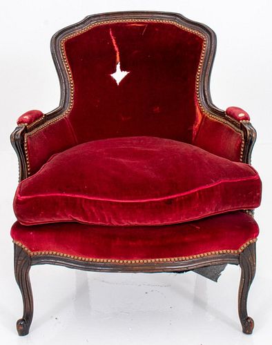 Louis XV Style Upholstered Bergere / Chair