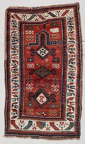 Antique Kazak Prayer Rug: 2'10" x 4'10" (86 x 147 cm)